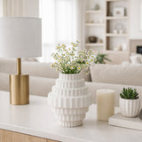 Hayes White Textured Staggered Vase