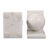 Meinert White Marble Bookends (Set of 2)