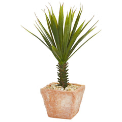 21" Spiky Agave Artificial Plant in Terracotta Planter" - Ornate Home