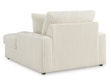 Lindyn Ivory Chaise w/ 2 Cup Holders & USB Charging Port - Ornate Home