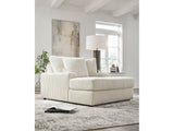 Lindyn Ivory Chaise w/ 2 Cup Holders & USB Charging Port - Ornate Home