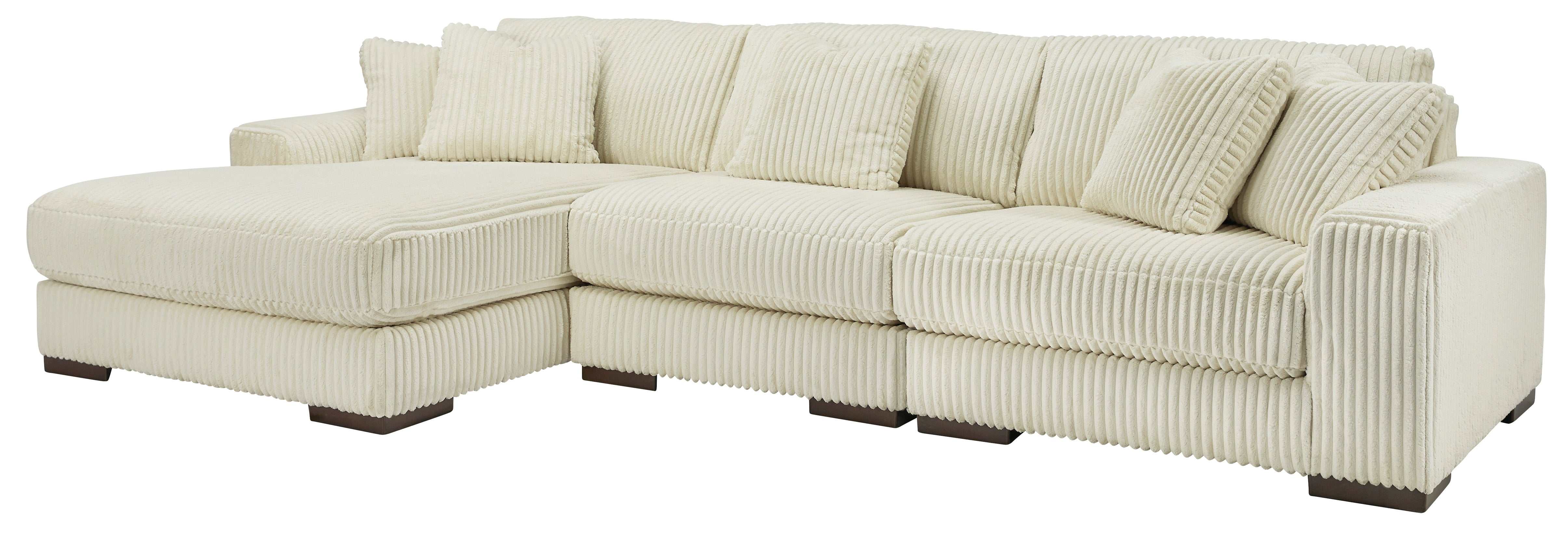 Lindyn Ivory 3pc LAF Chaise Sectional - Ornate Home