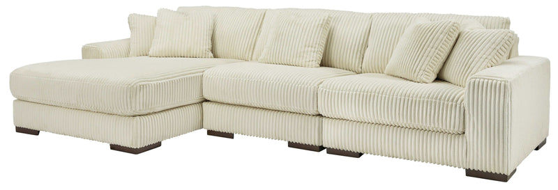 (Online Special Price) Lindyn Ivory 3pc LAF Chaise Sectional - Ornate Home