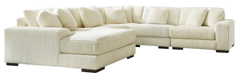 (Online Special Price) Lindyn Ivory 5pc LAF Chaise Sectional - Ornate Home