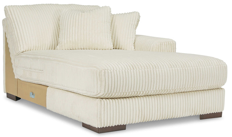 Lindyn Ivory 3pc RAF Chaise Sectional - Ornate Home
