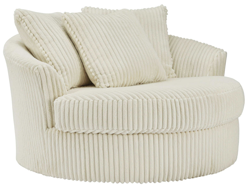 Lindyn Ivory Oversized Swivel Accent Chair - Ornate Home
