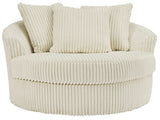 Lindyn Ivory Oversized Swivel Accent Chair - Ornate Home