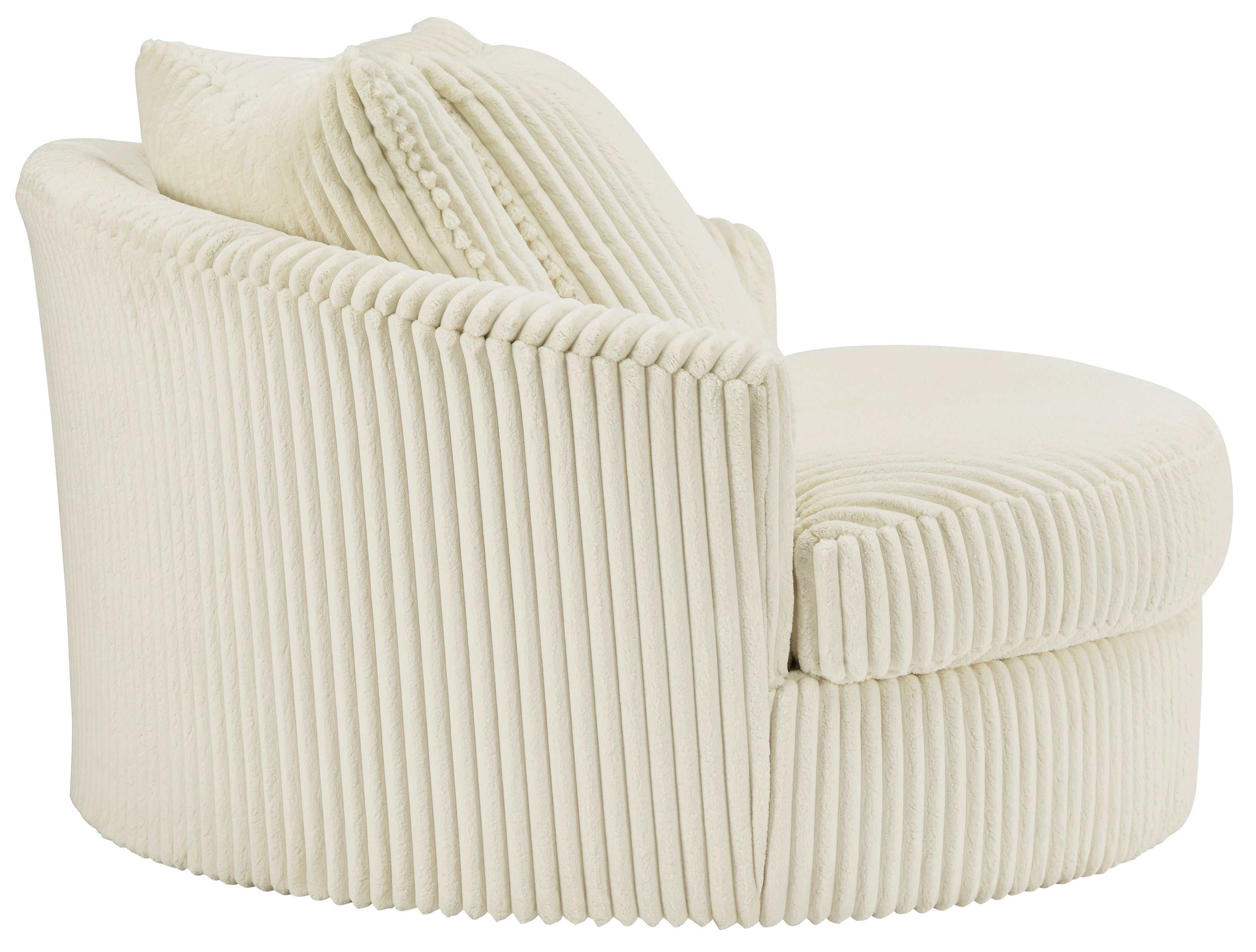 Lindyn Ivory Oversized Swivel Accent Chair - Ornate Home