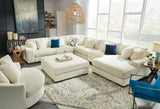 Lindyn Ivory Oversized Accent Ottoman - Ornate Home