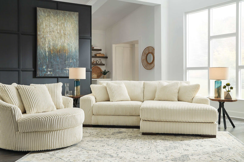 Lindyn Ivory 2pc RAF Chaise Sectional - Ornate Home