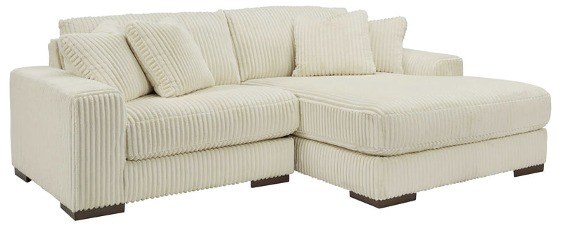 Lindyn Ivory 2pc RAF Chaise Sectional - Ornate Home