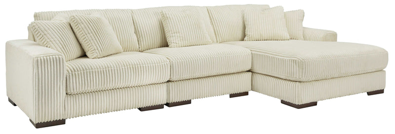 (Online Special Price) Lindyn Ivory 3pc RAF Chaise Sectional - Ornate Home