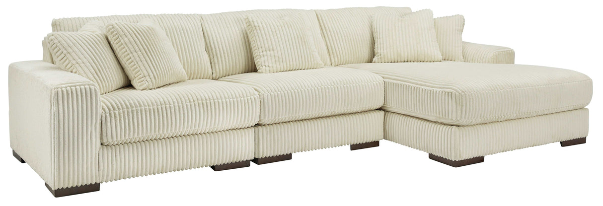 Lindyn Ivory 3pc RAF Chaise Sectional - Ornate Home