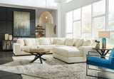 Lindyn Ivory 5pc RAF Chaise Sectional - Ornate Home