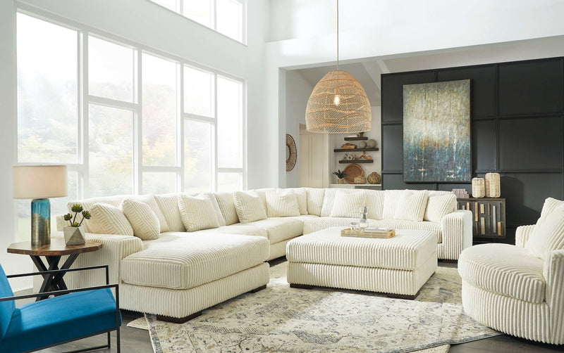Lindyn Ivory 6pc LAF Chaise Sectional
