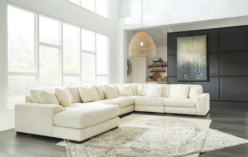 Lindyn Ivory 6pc LAF Chaise Sectional - Ornate Home