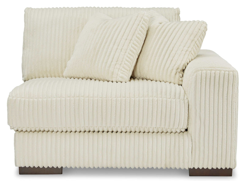 (Online Special Price) Lindyn Ivory 5pc LAF Sectional + Oversized Ottoman - Ornate Home