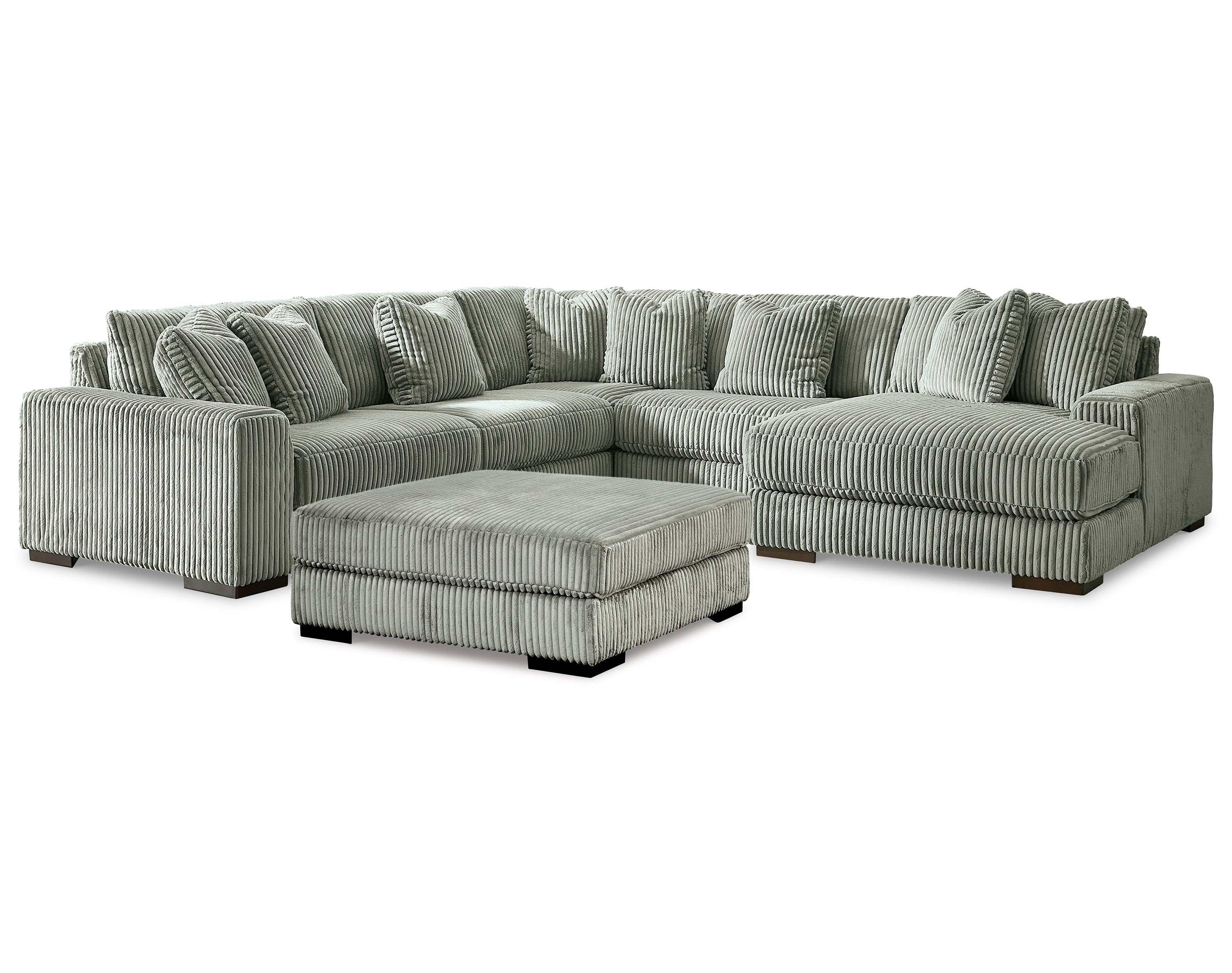 Lindyn Fog 5pc RAF Chaise Sectional - Ornate Home