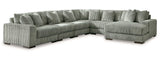 Lindyn Fog 6pc RAF Chaise Sectional - Ornate Home