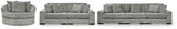 Lindyn Fog Sofa, Loveseat and Oversized Chair