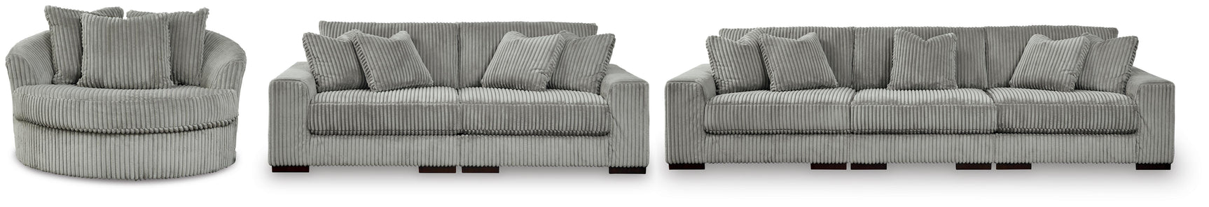 Lindyn Fog Sofa, Loveseat and Oversized Chair