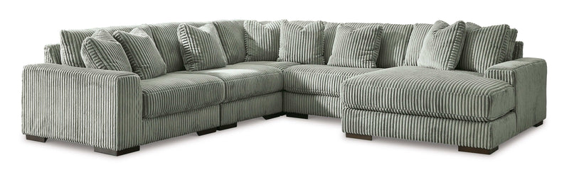 (Online Special Price) Lindyn Fog 5pc RAF Chaise Sectional - Ornate Home