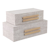 Mohawk White Rectangular Boxes with Double Hardware (Set of 2)