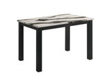 Resia Black/White Faux Marble Top Dining Table