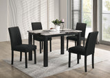 Resia Black/White Faux Marble Top Dining Table