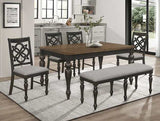 Hilara Two-Toned Dining Table w/ 18" Leaf - Ornate Home