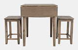 Eastern Tides Bisque Dropleaf Counter Dining Table w/ 2 Backless Stools