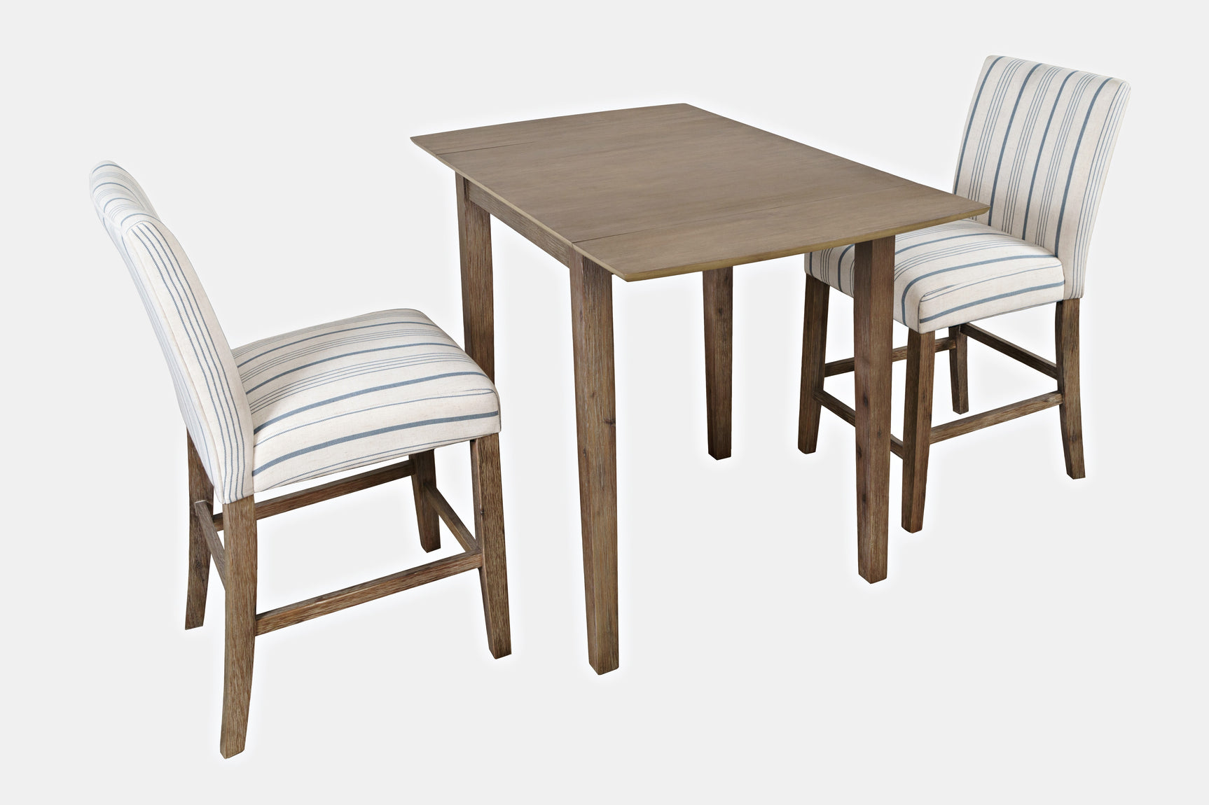 Eastern Tides Bisque Dropleaf Counter Dining Table w/ 2 Uph Stools