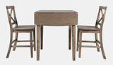 Eastern Tides Bisque Dropleaf Counter Dining Table w/ 2 X-Back Stools
