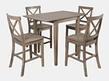 Eastern Tides Bisque Dropleaf Counter Dining Table w/ 4 X-Back Stools