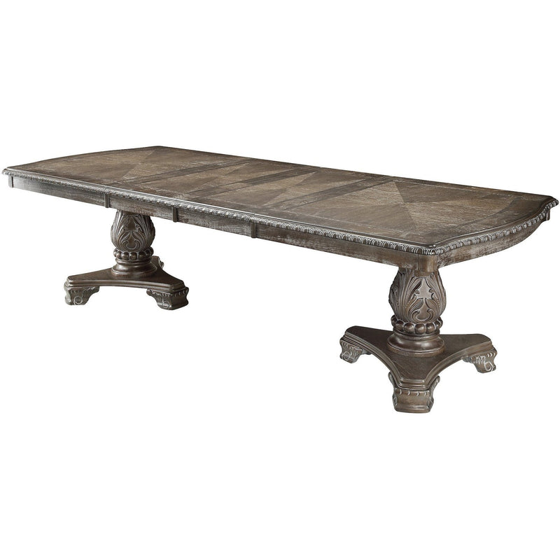 Kiera Gray Formal Dining Table w/ 2x 18" Leaves - Ornate Home