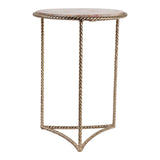 Declez Brown Onyx Quartz Twisted Leg Side Table