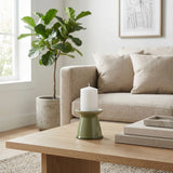 Hobergs Green Small Crackle Modern Taper and Pillar Holder