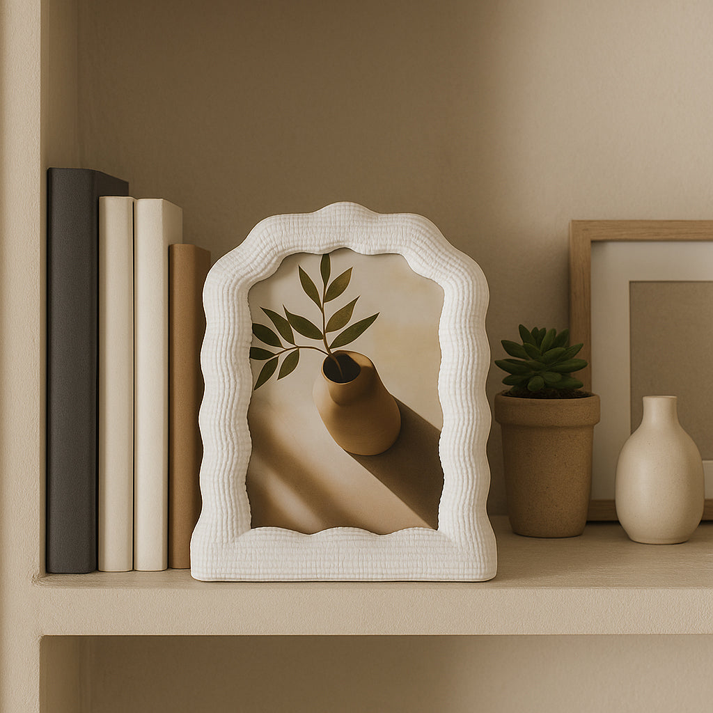 Newhall White 4x6 Wavy Arch Photo Frame