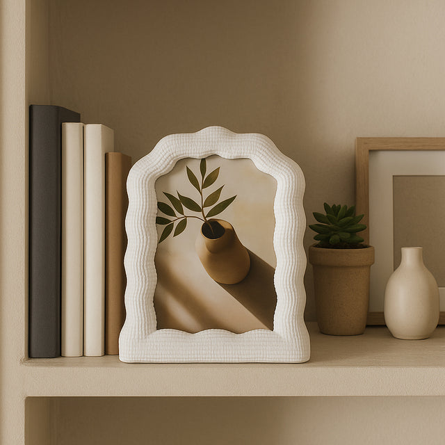 Newhall White 4x6 Wavy Arch Photo Frame