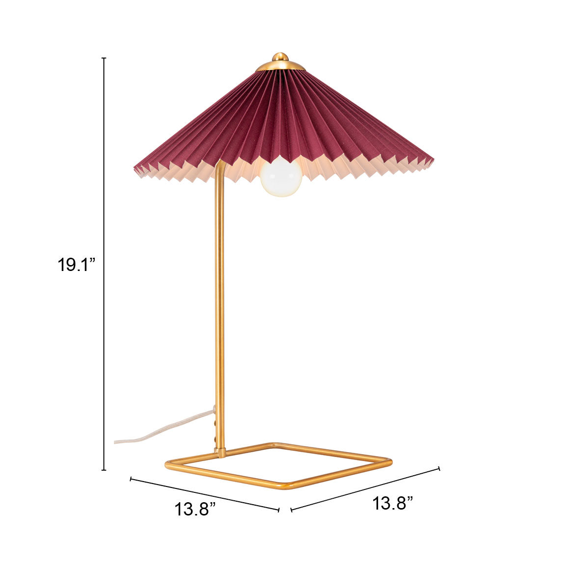 Charo Red & Gold Table Lamp