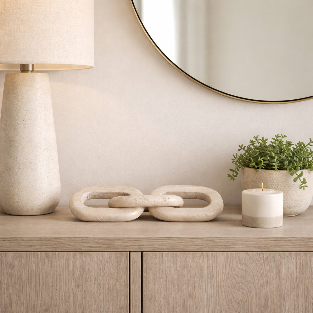 Slagger Tan Travertine 3 Link Chain Decor