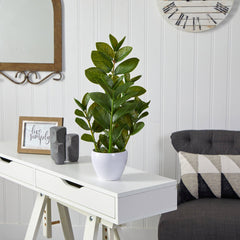 22” Zamioculcas Artificial Plant in White Planter - Ornate Home