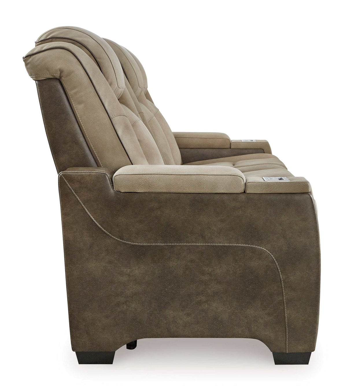 Next-Gen DuraPella Sand Power Reclining Sofa w/ Drop-Down Table - Ornate Home