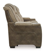 Next-Gen DuraPella Sand Power Reclining Sofa w/ Drop-Down Table - Ornate Home