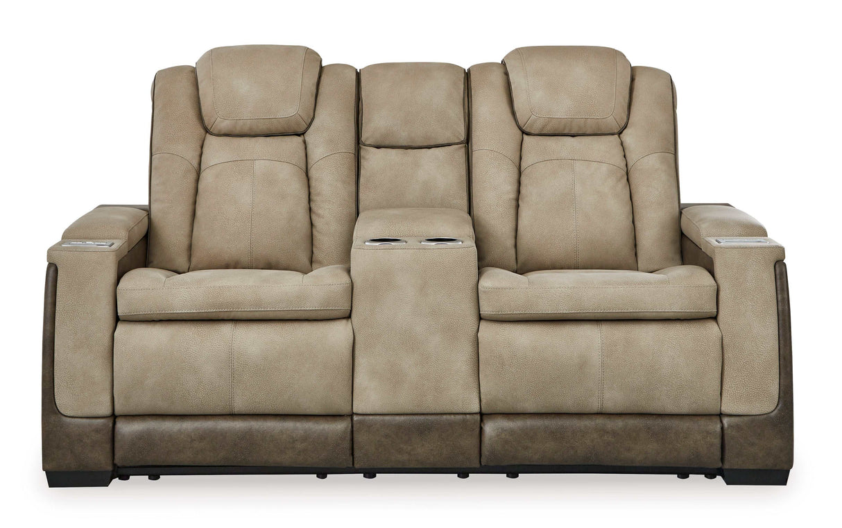 Next-Gen DuraPella Sand Power Reclining Loveseat w/ Console - Ornate Home