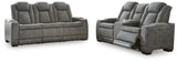 Next-Gen Durapella Slate Power Reclining Sofa and Loveseat (Online Special Price)