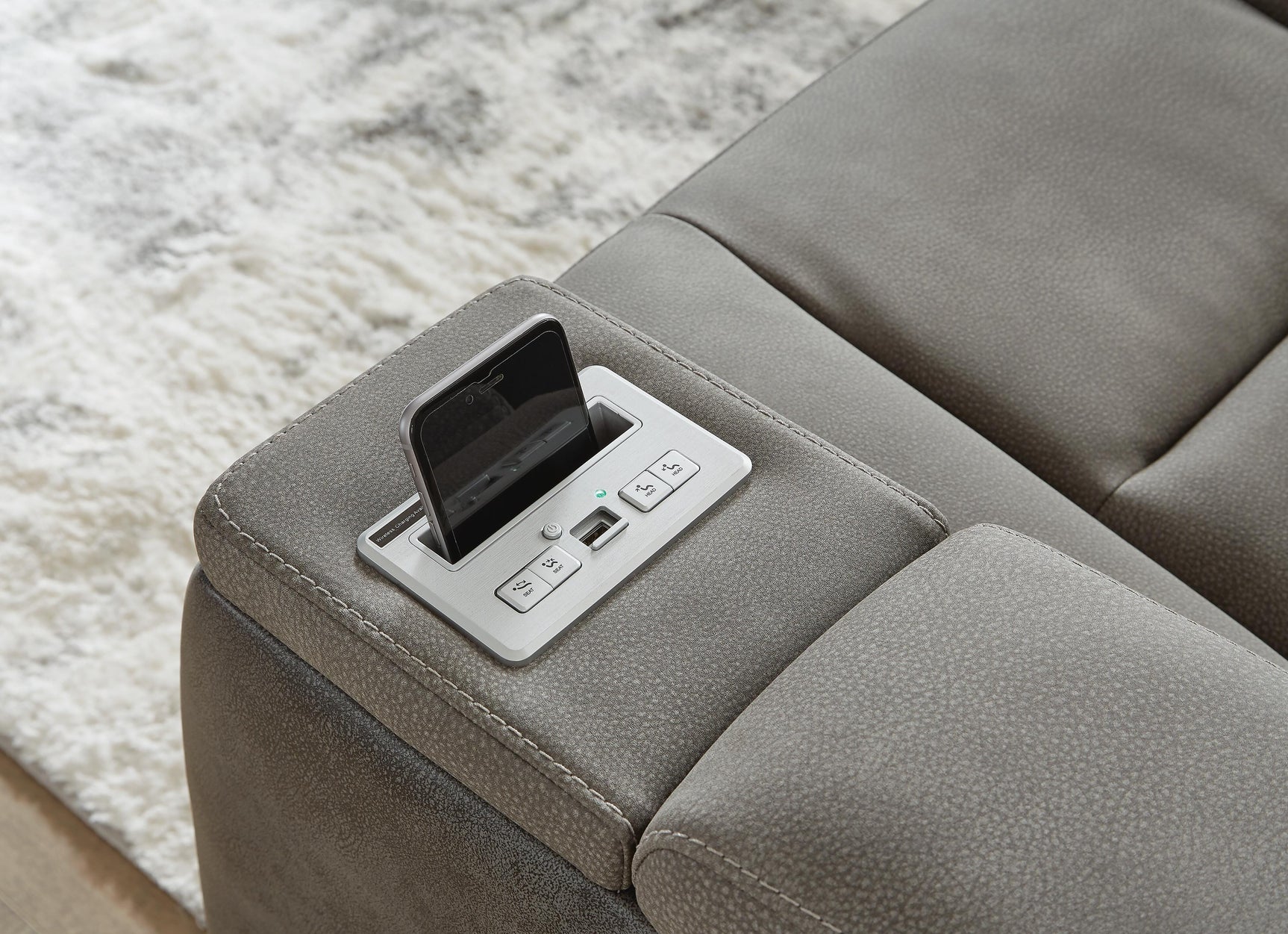 Next-Gen Durapella Slate Power Reclining Sofa and Loveseat (Online Special Price)
