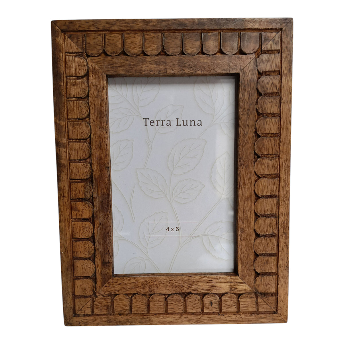 Morristown Brown Small Carved Scales Mango Wood Frame