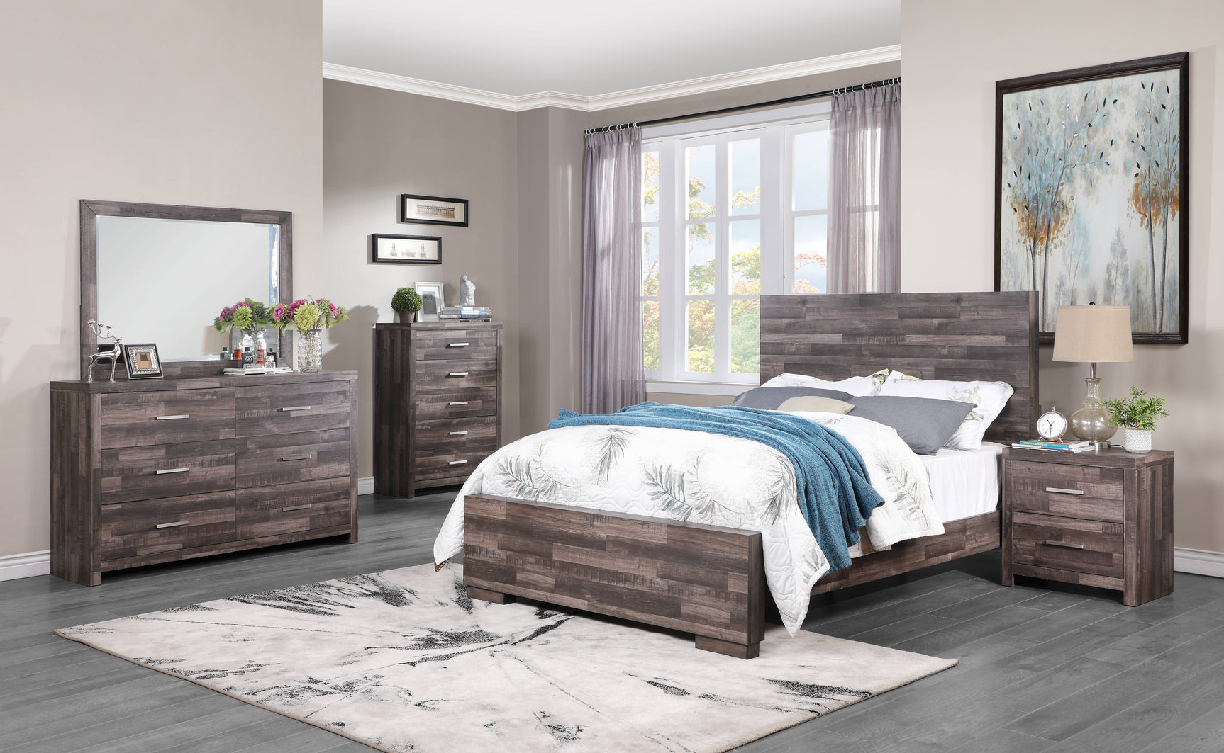 Juniper Dark Cherry Eastern King Bed