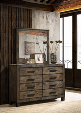 Woodmont Rustic Golden Brown Dresser and Mirror - Ornate Home